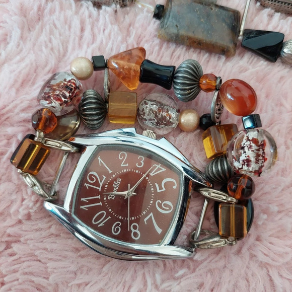 Bumbles Watch Women Multicolor Beaded Band - Picture 1 of 5